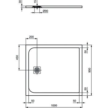 ULTRAFLAT S BRODZIK 100X90 BC SAND