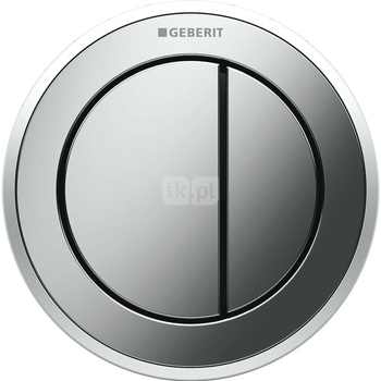 Pneumatyczny przycisk uruchamiający WC Geberit, kształt geometryczny, podtynkowy, dwudzielny, wypukły, Sigma 8cm, chrom