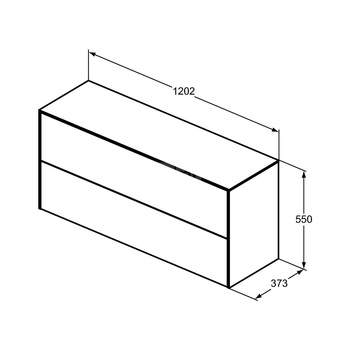 CONCA SZAFK 120X37X55 2 DR+WTOP NOC LTOK