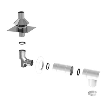 Pakiet powietrzno spalinowy w szacht fi60/100 dla kotłów De Dietrich MCR, BAXI DUO TEC COMPACT