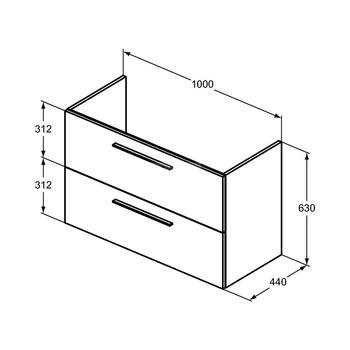 I.LIFE A SZAFKA 2 DRWS 100CM NAT OAK