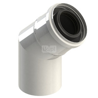 Kolano Concept By JEREMIAS 45' (pp) ZZ x ZW 80 x 125 mm powietrzno-spalinowe, kolor biały