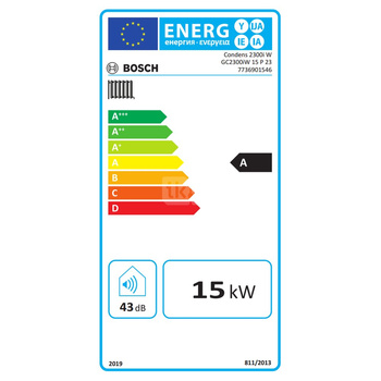 Kocioł gazowy jednofunkcyjny BOSCH TERMOTECHNIKA Condens GC2300iW 15P kondensacyjny wiszący 16.1 kW