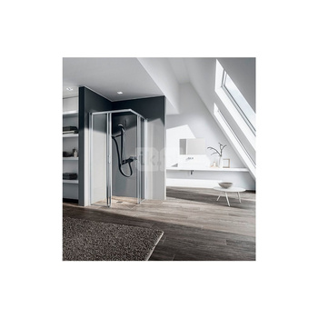 Kermi wej. narożne, cz. prawa Liga C2R 1030x 2000 GAK: 990-1015 srebro wysoki połysk, szkło ESG przezroczyste z Clean