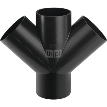 Czwórnik GEBERIT HDPE polietylen, 110 mm x 40 mm x 40 mm x 110 mm DN 100 x DN 40 x DN 40 x DN 100, sw x sw x sw x sw