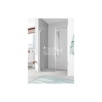 Kermi drzwi wahadłowe Raya 1OL 1600x 2000 BV: 1568-1608 srebro wysoki połysk, szkło ESG przezroczyste z Clean