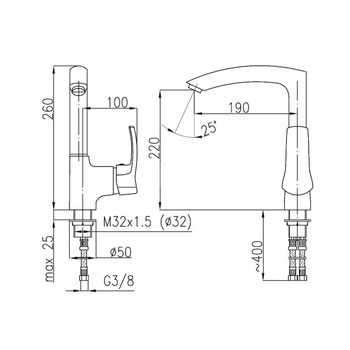 Bateria zlewozmywakowa stojąca KFA Armatura KWARC, kolor chrom, mosiądz
