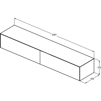 CONCA SZAFK 240X50X37 2 DR+WTOP NOC WHMT