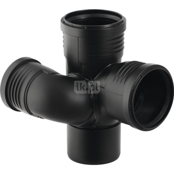 Czwórnik GEBERIT Silent-PP polipropylen, 110 mm x 75 mm x 110 mm x 110 mm DN 100 x DN 70 x DN 100 x DN 100, mw x mw x mw x mw